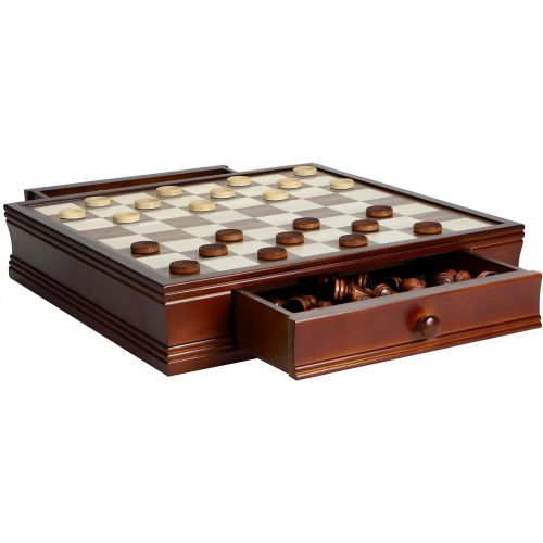  Hathaway Prodigy Wood Chess & Checkers Set Walnut