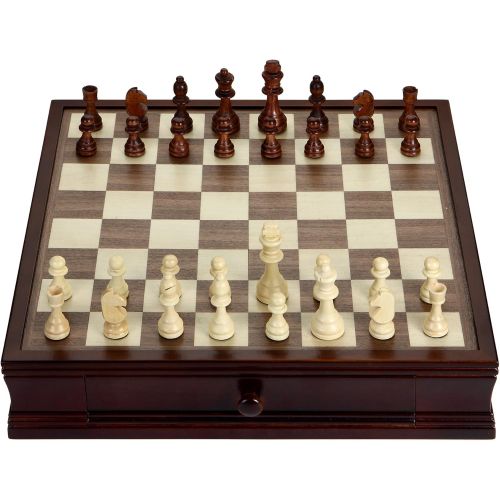  Hathaway Prodigy Wood Chess & Checkers Set Walnut