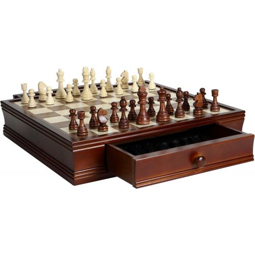  Hathaway Prodigy Wood Chess & Checkers Set Walnut