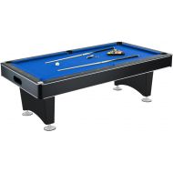 Hathaway Hustler 7’-8’ Pool Table with Blue Felt, Internal Ball Return System, Easy Assembly, Pool Cues and Chalk