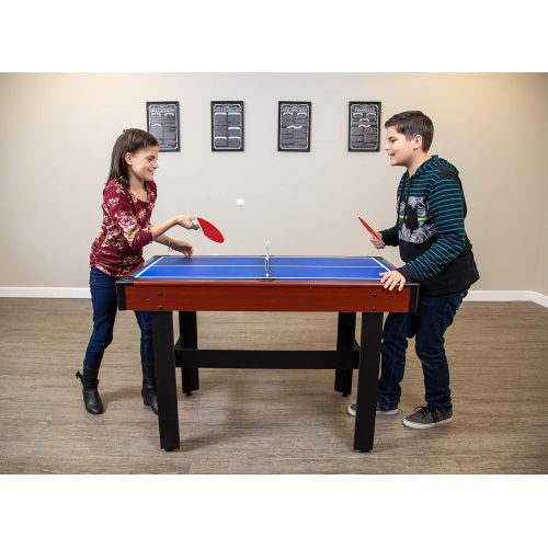  [아마존베스트]Hathaway BG1131M Triad 3-in-1 48-in Multi Game Table with Pool, Glide Hockey, and Table Tennis for Family Game Rooms