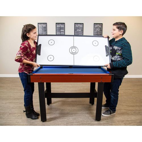  [아마존베스트]Hathaway BG1131M Triad 3-in-1 48-in Multi Game Table with Pool, Glide Hockey, and Table Tennis for Family Game Rooms