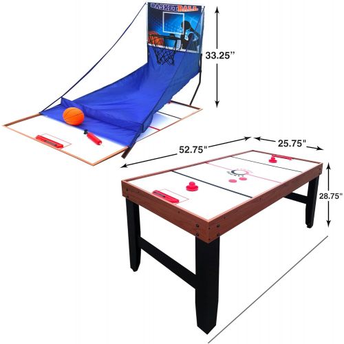  [아마존베스트]Hathaway Accelerator 4-in-1 Multi-Game Table with Basketball, Air Hockey, Table Tennis and Dry Erase Board for Kids and Families