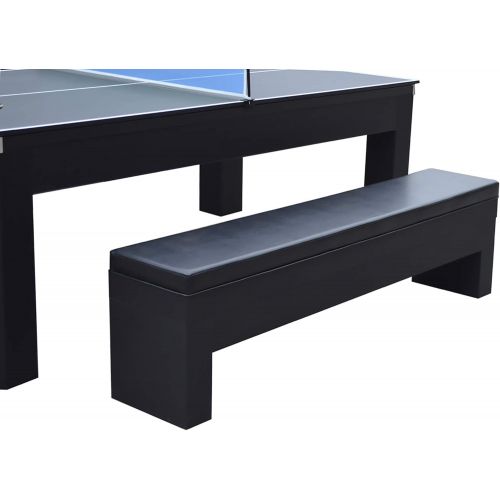  [아마존베스트]Hathaway Park Avenue 7’ Pool Table Tennis Combination with Dining Top, Two Storage Benches, Free Accessories