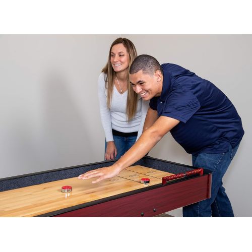  [아마존베스트]Hathaway Challenger Shuffleboard Table w Dark Cherry Finish, Hardwood Playfield and Storage Cabinets