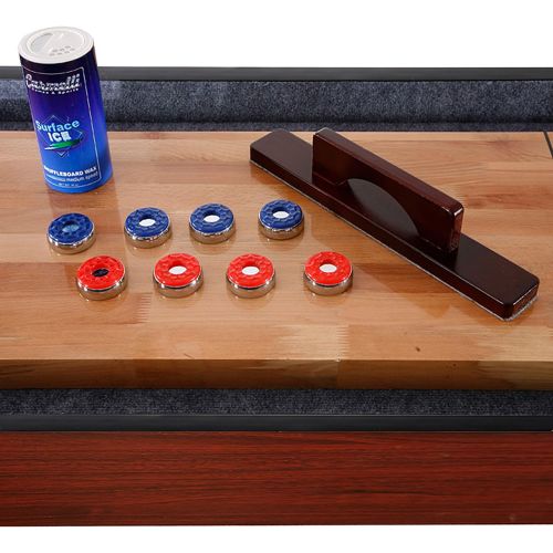  [아마존베스트]Hathaway Challenger Shuffleboard Table w Dark Cherry Finish, Hardwood Playfield and Storage Cabinets