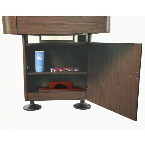  Hathaway Challenger Shuffleboard Table w Dark Cherry Finish, Hardwood Playfield and Storage Cabinets