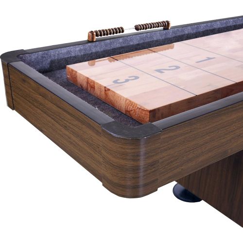  Hathaway Challenger Shuffleboard Table w Dark Cherry Finish, Hardwood Playfield and Storage Cabinets