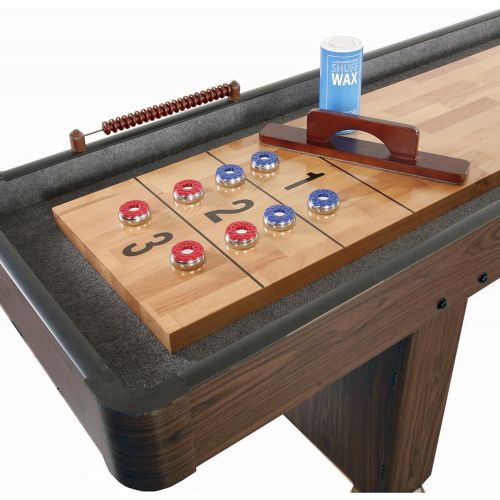  Hathaway Challenger Shuffleboard Table w Dark Cherry Finish, Hardwood Playfield and Storage Cabinets