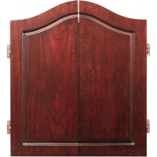  Hathaway Centerpoint Solid Wood Dartboard and Cabinet Set, Dark Cherry Finish