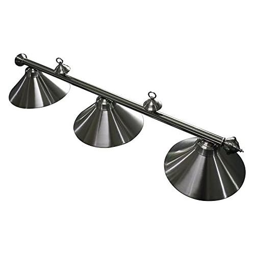  Hathaway Soft Brushed Stainless Steel 3-Shade Billiard Light