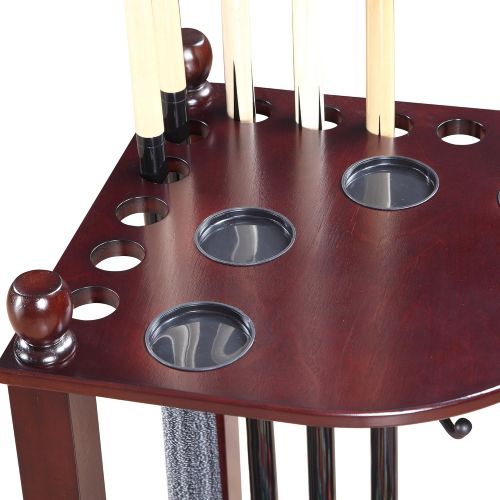  Hathaway Regent Corner Floor Cue Rack - Mahogany Finish Regent Corner Floor Cue Rack - Mahogany Finish, Mahogany