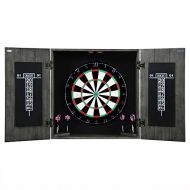 Hathaway Drifter Solid Wood Dartboard Cabinet - Reclaimed Pine with Distressed Timberwood Finish, Sisal Fiber for Steel Tip Darts