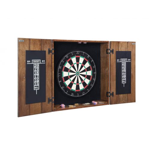  Hathaway Drifter Solid Wood Dartboard & Cabinet Set, 6 L x 25 W x 25 H, Rustic Oak