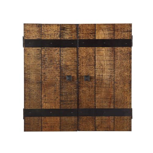  Hathaway Drifter Solid Wood Dartboard & Cabinet Set, 6 L x 25 W x 25 H, Rustic Oak