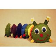 /Hatmano John Caterpillar toys, babytoys, children toys, little colorful caterpillar, waldorf activity toys, felt toys, montessory toys