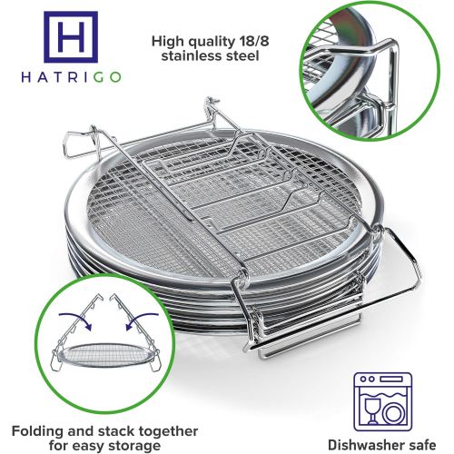  Hatrigo Dehydrator Rack for 6 qt or 8 qt Instant Pot Air Fryer Lid, Instant Pot Vortex 10 qt Air Fryer Oven, Compatible Instant Pot Accessories Air Fryer Dehydrator Rack (7.7 in Dia x 5.7