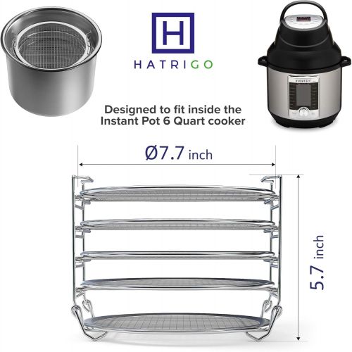  Hatrigo Dehydrator Rack for 6 qt or 8 qt Instant Pot Air Fryer Lid, Instant Pot Vortex 10 qt Air Fryer Oven, Compatible Instant Pot Accessories Air Fryer Dehydrator Rack (7.7 in Dia x 5.7