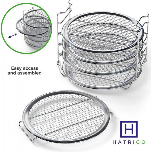  Hatrigo Dehydrator Rack for 6 qt or 8 qt Instant Pot Air Fryer Lid, Instant Pot Vortex 10 qt Air Fryer Oven, Compatible Instant Pot Accessories Air Fryer Dehydrator Rack (7.7 in Dia x 5.7