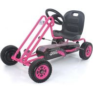 Hauck Lightning Lightning Ride On Pedal Go Kart Toys for Boys or Girls Aged 4 and Up with Ergonomic Adjustable Seat and Sharp Handling, Pink