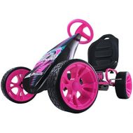 Hauck Sirocco - Racing Go Kart | Pedal Car | Low profile rubber tires | Pedal power auto-clutch free-ride | Adjustable seat - Pink
