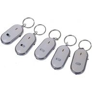[아마존베스트]Haudang Key Finder Key Finder Key Finder LED Light Whistle Keychain Pack of 5 White