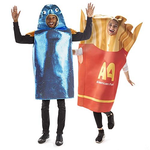  할로윈 용품Hauntlook Fish & Chips Couples Halloween Costume - Funny Food Pun Outfits French Fries