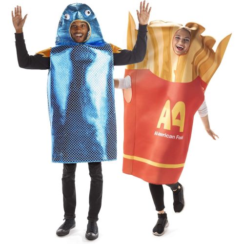  할로윈 용품Hauntlook Fish & Chips Couples Halloween Costume - Funny Food Pun Outfits French Fries