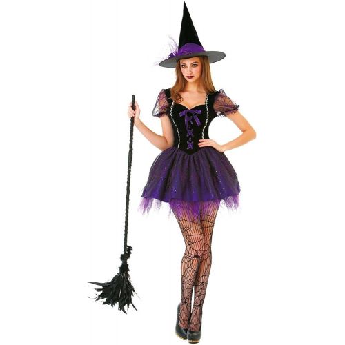  할로윈 용품Hauntlook Wicked Witch Womens Halloween Costume - Sexy Female Wizard Dress, Hat