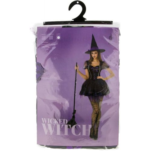  할로윈 용품Hauntlook Wicked Witch Womens Halloween Costume - Sexy Female Wizard Dress, Hat