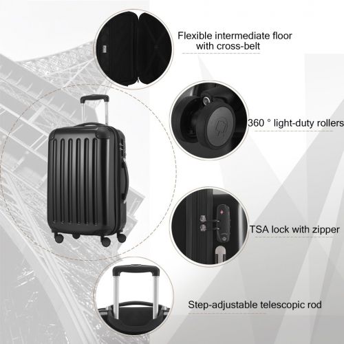  Hauptstadtkoffer HAUPTSTADTKOFFER-Alex-Luggage Suitcase Hardside Spinner Trolley Expandable 24¡° TSA Black