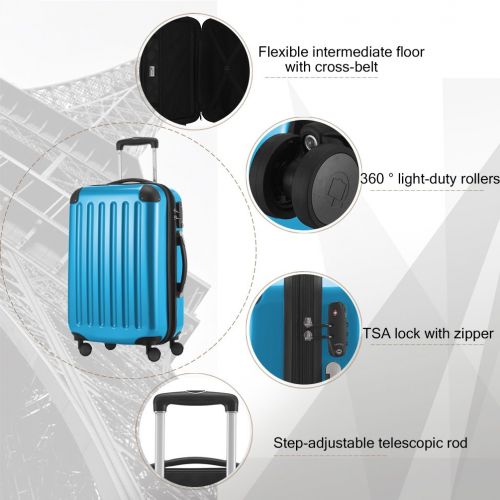  Hauptstadtkoffer HAUPTSTADTKOFFER Luggage Sets Alex UP Hard Shell Luggage with Spinner Wheels 3 Piece Suitcase TSA Cyanblue