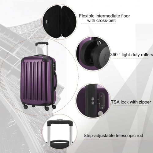  Hauptstadtkoffer HAUPTSTADTKOFFER Luggage Sets Alex UP Hard Shell Luggage with Spinner Wheels 3 Piece Suitcase TSA Purple