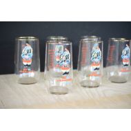 /HausMatter Vintage glassware, gold rimmed, hockey, Proka, Vlednim Hokeji, 1985, juice glasses