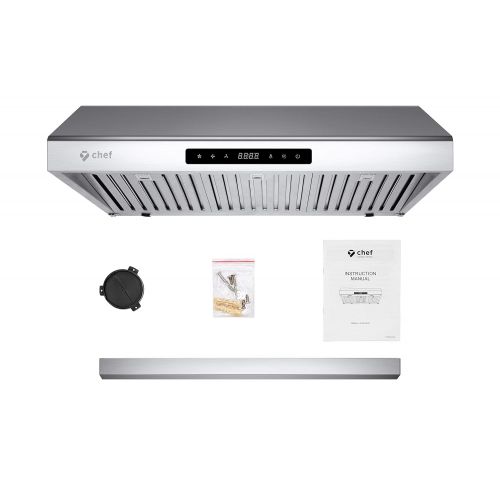  Chef 30” Under Cabinet Range Hood PS10 | PRO PERFORMANCE | Stainless Steel | Touch Screen with High 900 CFM Airflow | Delay Auto-Shut Feature | Bright LED Lights | 3 Speed Settings