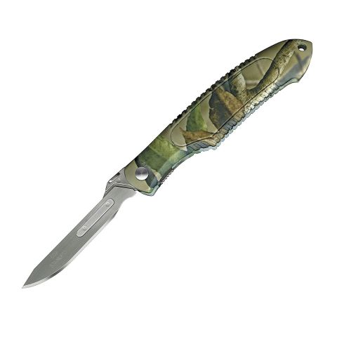  Havalon Knives HAVALON PIRANTA FIELD KNIFE 2.75 STAINLESS STEEL REPLACEABLE PLASTIC CAMO