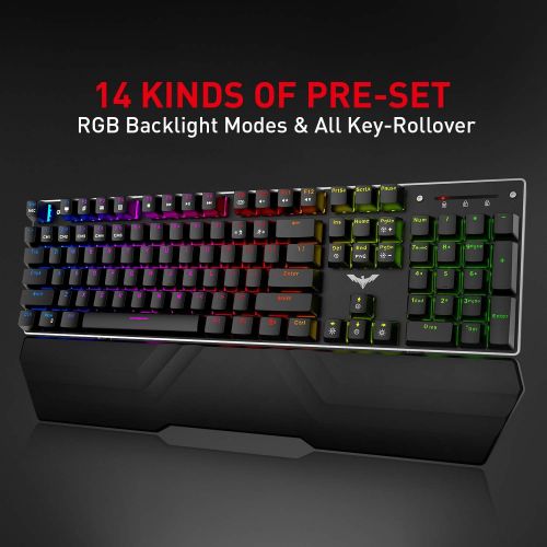  [아마존핫딜][아마존 핫딜] Havit HAVIT Mechanical Keyboard Mouse Headset Kit, Blue Switch Keyboards,Gaming Mouse & RGB Headphones for Laptop Computer PC Games