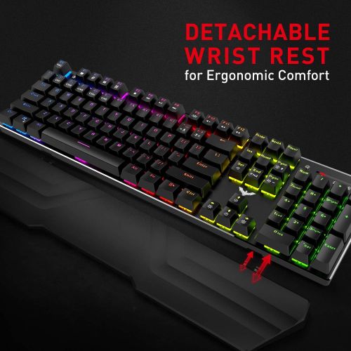  [아마존핫딜][아마존 핫딜] Havit HAVIT Mechanical Keyboard Mouse Headset Kit, Blue Switch Keyboards,Gaming Mouse & RGB Headphones for Laptop Computer PC Games