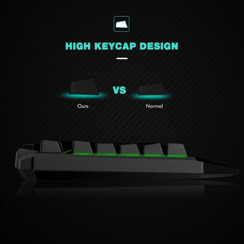  [아마존 핫딜] Havit HAVIT Rainbow Backlit Wired Gaming Keyboard 104 Keys LED USB Ergonomic Wrist Rest Keyboard for Windows PC Gamer Desktop, Computer (Black)
