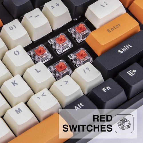  Havit Mechanical Keyboard Wired 89 Keys Gaming Keyboard Red Switch Keyboard with PBT Keycaps for PC Gamer Computer (Black)