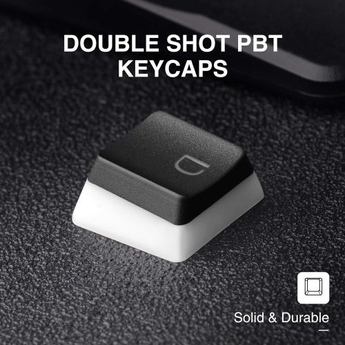  Havit Keycaps 60 87 104 Double Shot Backlit PBT Pudding Keycap Set with Puller for DIY Cherry MX RGB Mechanical Keyboard (Black)