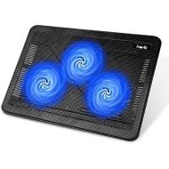 [아마존베스트]havit HV-F2056 15.6-17 Laptop Cooler Cooling Pad - Slim Portable USB Powered (3 Fans), Black/Blue