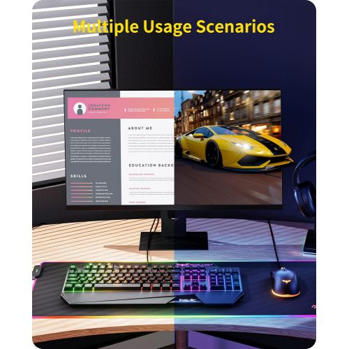  [아마존베스트]Havit Wired Gaming Keyboard Mouse Combo LED Rainbow Backlit Gaming Keyboard RGB Gaming Mouse Ergonomic Wrist Rest 104 Keys Keyboard Mouse 4800 DPI for Windows & Mac PC Gamers (Blac