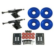 Havoc 5.0 Black/Black Skateboard Trucks + 52mm Blue Wheels Combo