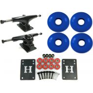 Havoc 5.0 Black/Black Skateboard Trucks + 52mm Blue Wheels Combo