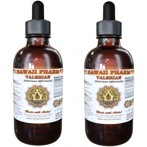  HawaiiPharm Valerian Liquid Extract, Organic Valerian (Valeriana Officinalis) Dried Root Tincture 4x4 oz