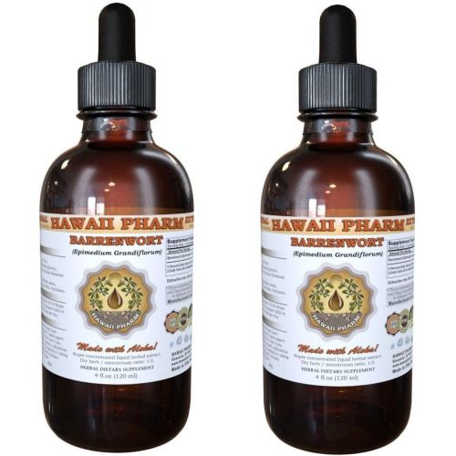  HawaiiPharm Barrenwort Liquid Extract, Barrenwort (Epimedium Grandiflorum) Tincture Supplement 4x4 oz