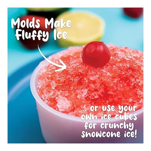  Hawaiian Shaved Ice S900A Snow Cone and Shaved Ice Machine with 2 Reusable Plastic Ice Mold Cups, Non-slip Mat, Instruction Manual, 1-year Manufacturer’s Warranty, 120V, White