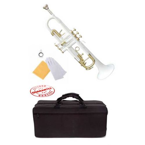  Hawk Lacquer Color Bb Trumpet White with Case and Mouthpiece