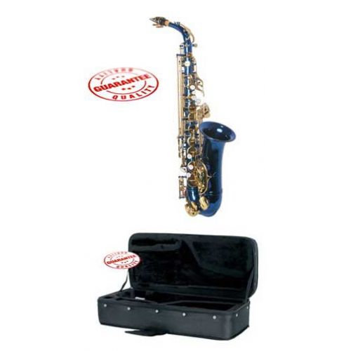  Hawk Colored Student Blue Alto Saxophone with Case, Mouthpiece and Reed